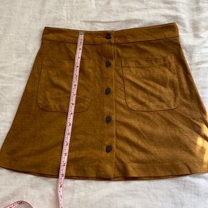 High waist suede skirt